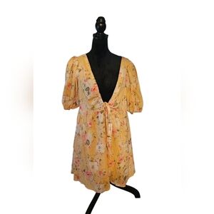 Abercrombie & Fitch Yellow Floral Mini Dress